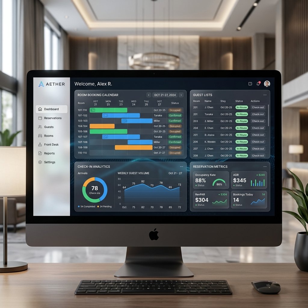 LuxeStay PMS - Premium Hotel Management Dashboard